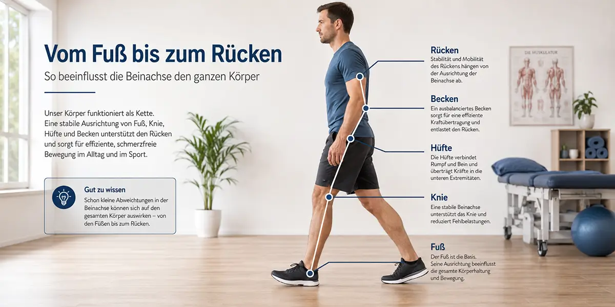 Schematische Darstellung der aufsteigenden Kette vom Fuss bis zum Rücken